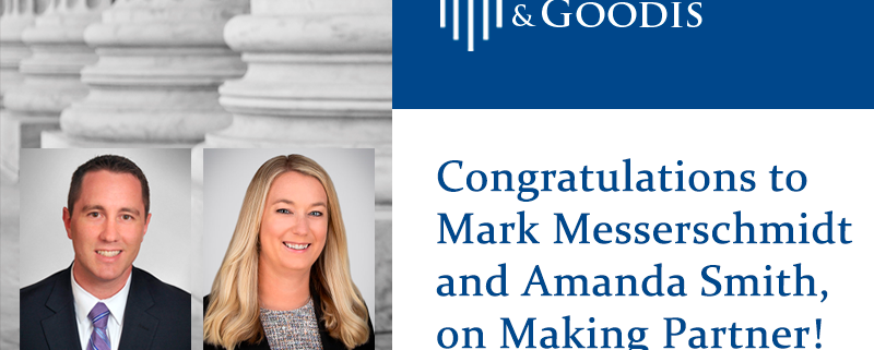 Congratulations to Mark Messerschmidt and Amanda Smith, on Making Partner!