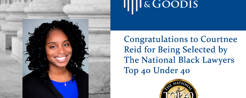 Congratulations to Courtnee Reid for Being Selected by The National Black Lawyers Top 40 Under 40